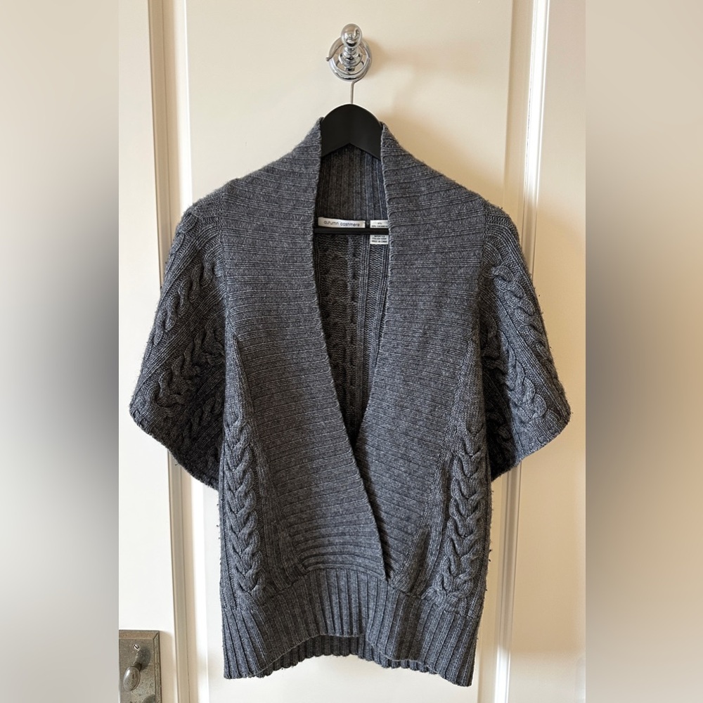 Autumn Cashmere, Sweater, Short Sleeve, Open Front, Size XS